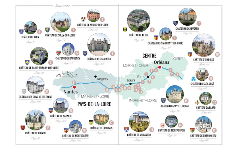 Carte des châteaux de la Loire : guide interactif